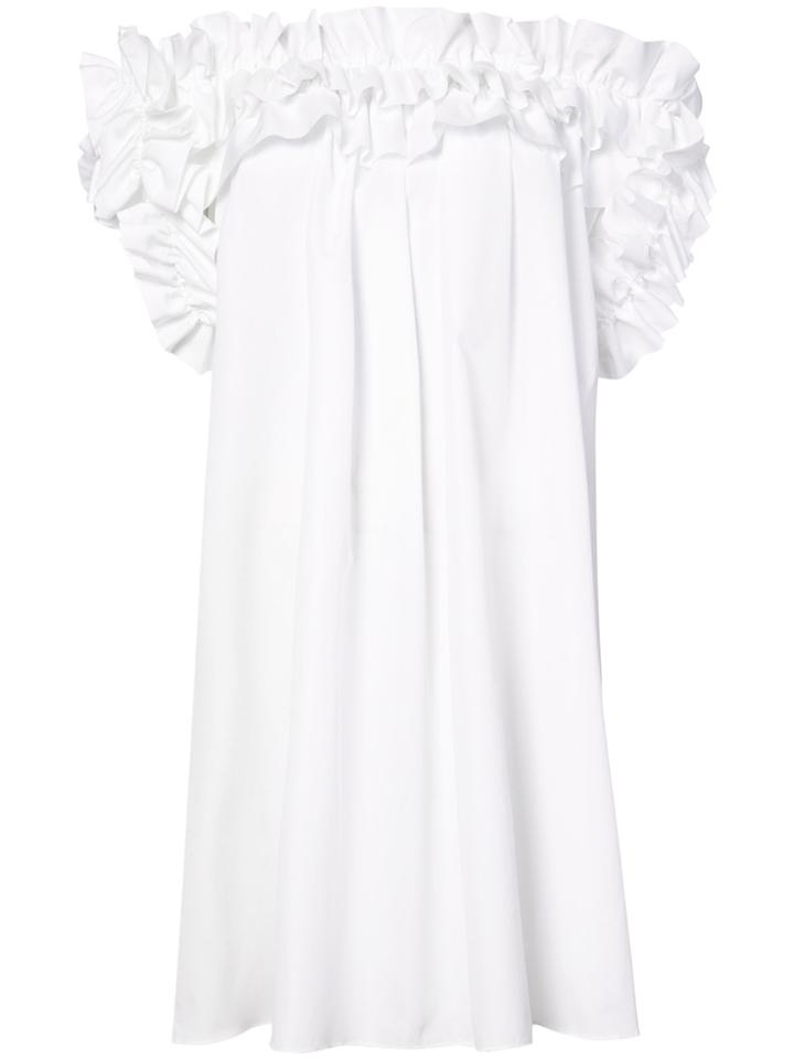 Alexander Mcqueen Ruffled Off The Shoulder Dress - White