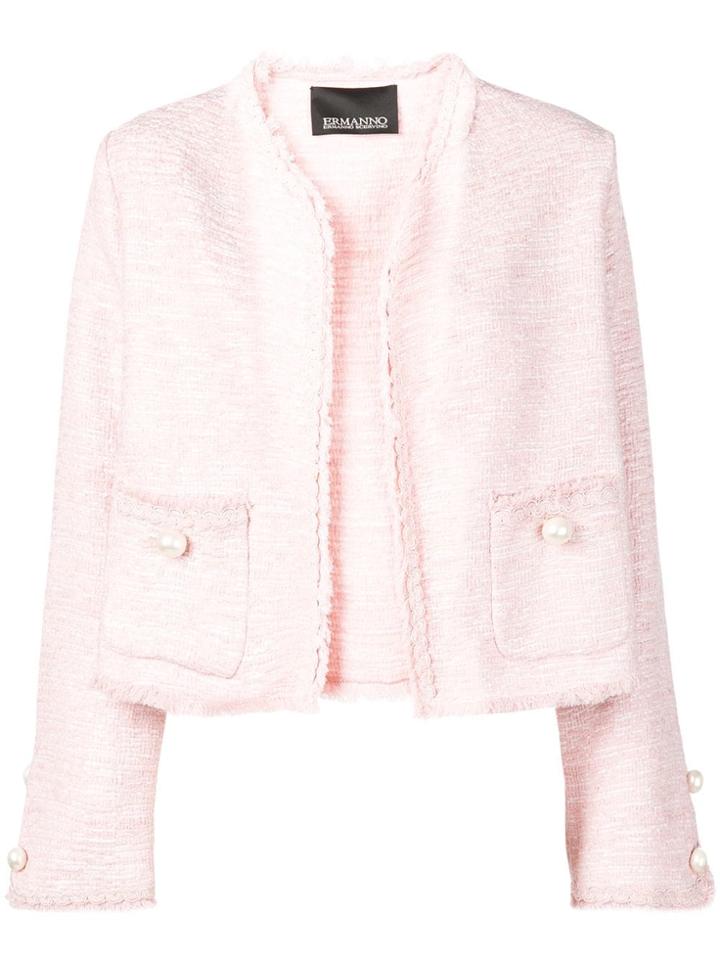 Ermanno Ermanno Round Neck Tweed Jacket - Pink