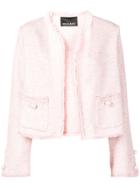 Ermanno Ermanno Round Neck Tweed Jacket - Pink