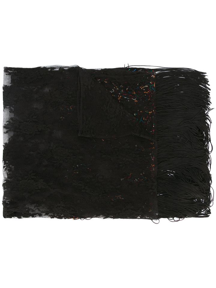 Valentino - Valentino Garavani Beaded Lace Scarf - Women - Polyamide/viscose - One Size, Black, Polyamide/viscose