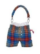 Charles Jeffrey Loverboy Shorts-design Plaid Tote - Blue
