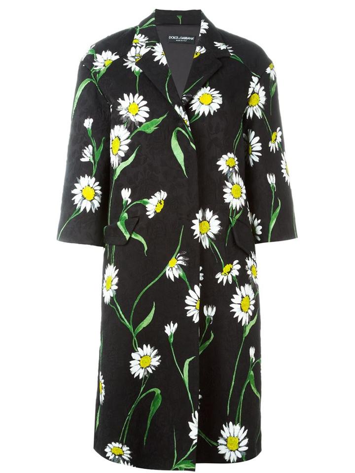 Dolce & Gabbana Daisy Print Brocade Coat