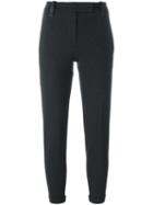 Brunello Cucinelli Turn Up Hem Trousers, Women's, Size: 40, Grey, Cotton/polyamide/spandex/elastane/brass
