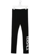 Young Versace Logo Trousers - Black