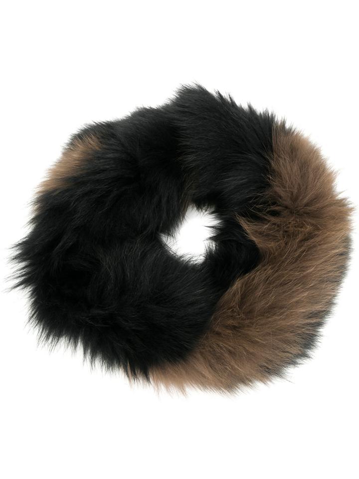 Yves Salomon Round Collar Scarf - Black