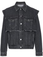 John Lawrence Sullivan Black Distressed Denim Jacket