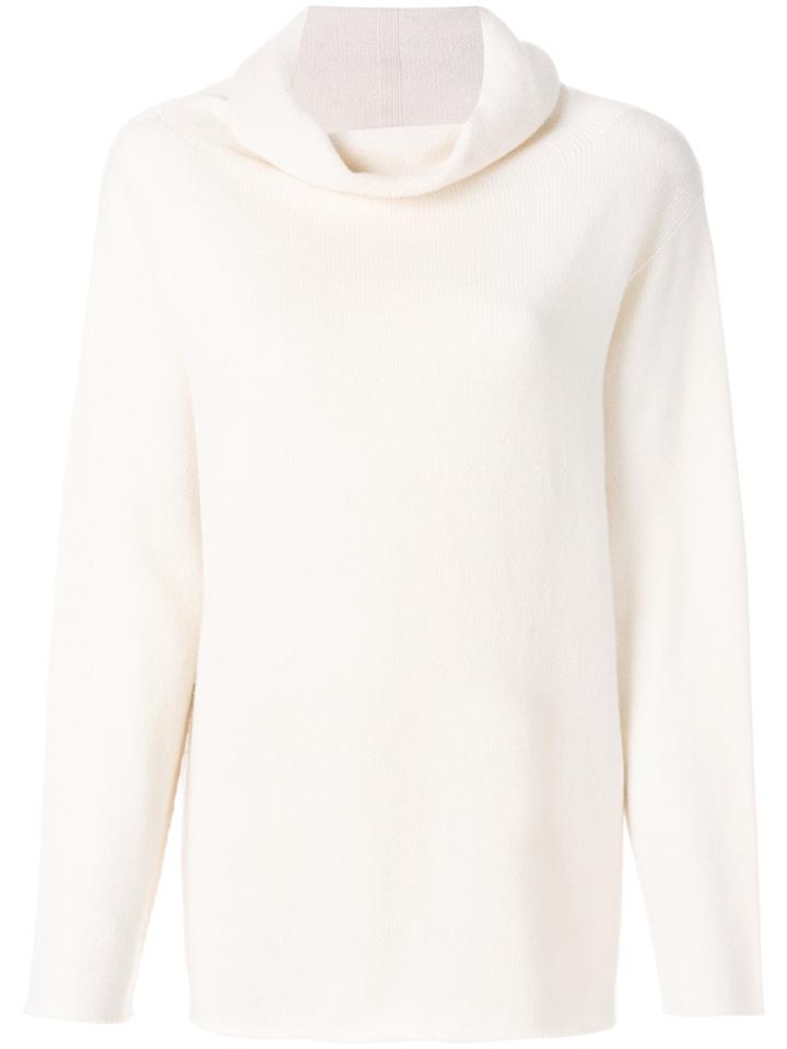 The Row Cowl Neck Sweater - White