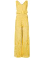 M Missoni Embroidered Sleeveless Jumpsuit - Yellow & Orange