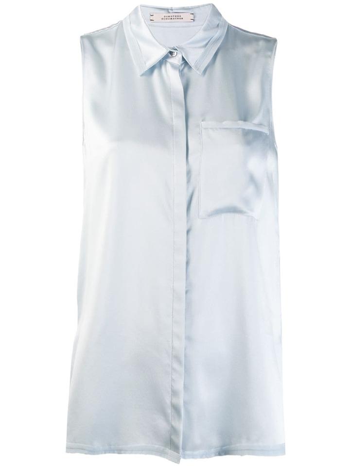 Dorothee Schumacher Satin Sleeveless Shirt - Blue