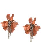 Lanvin Oversized Flower Clip-on Earrings, Women's, Brown