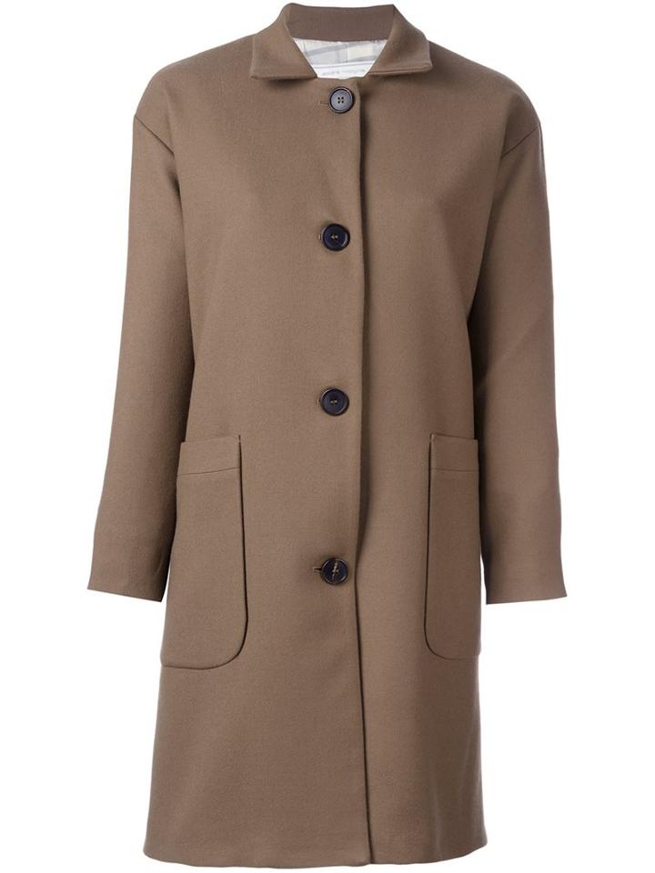 Société Anonyme Single Breasted Coat, Women's, Size: 2, Nude/neutrals, Cupro/wool
