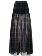 Andrea Marques Check Long Skirt - Multicolour