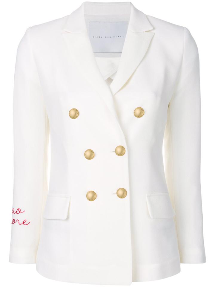 Giada Benincasa Double Breasted Blazer - White