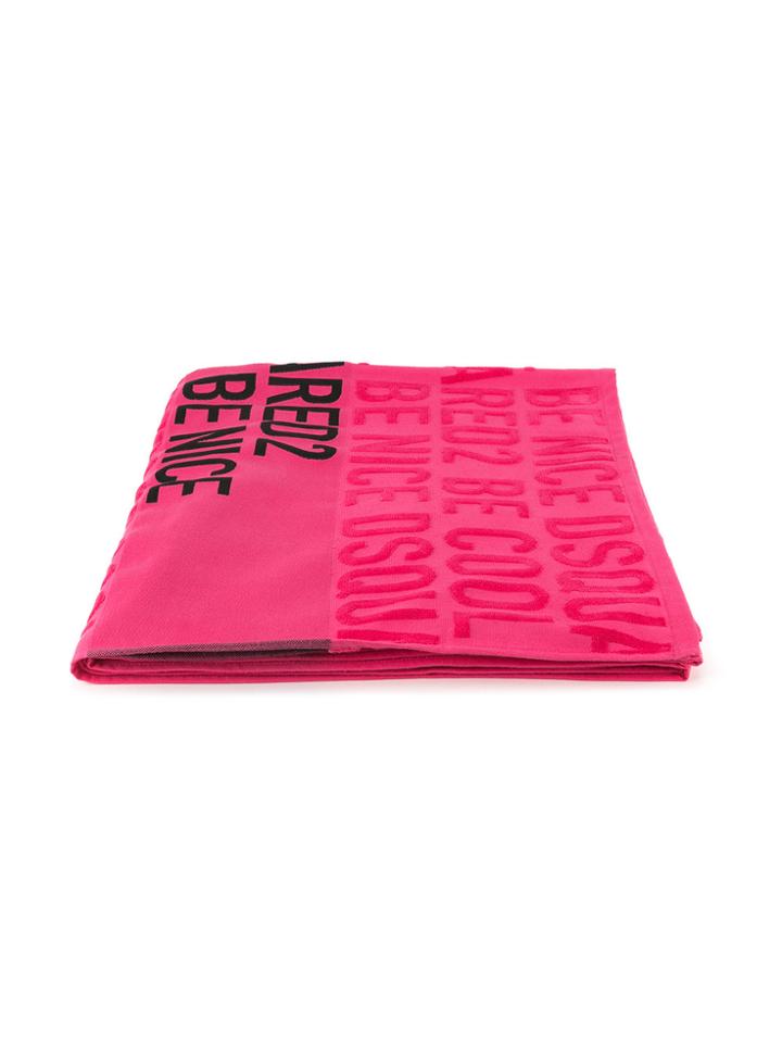 Dsquared2 Be Cool Be Nice Beach Towel - Pink & Purple
