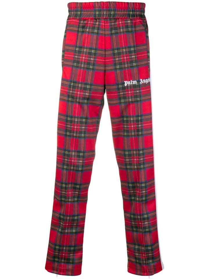 Palm Angels Tartan Straight-leg Trousers - Red