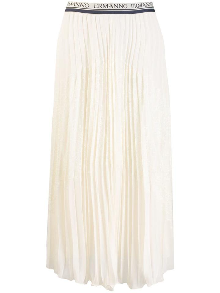 Ermanno Scervino Pleated Midi Skirt - Neutrals