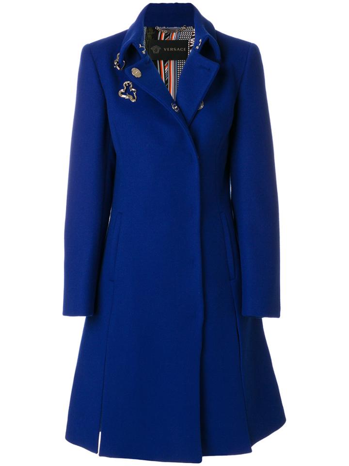 Versace Eyelet Coat - Blue