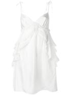 Thomas Wylde Ruffle Detail Dress, Women's, Size: Medium, White, Silk
