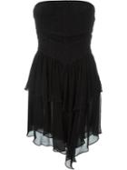 Jay Ahr Strapless Mini Dress, Women's, Size: 36, Black, Silk/cotton/polyester