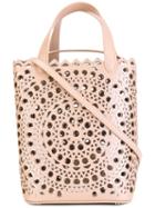Azzedine Alaia Cut-out Pattern Tote, Women's, Nude/neutrals, Leather