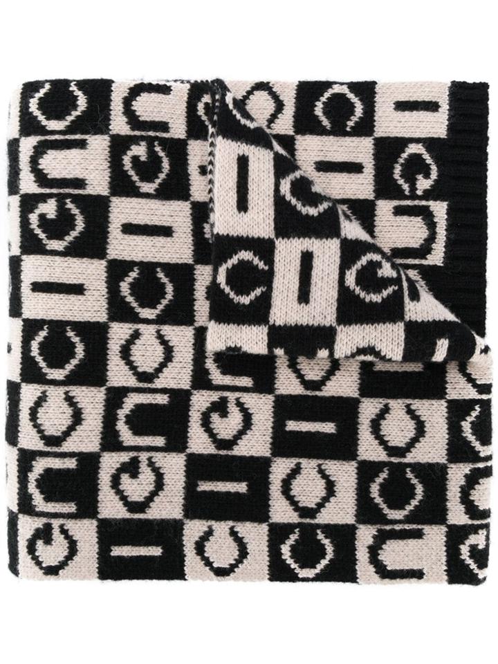 Gucci Checkerboard Logo Scarf - Black