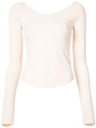 Lemaire Slim Fit V-neck Top - Nude & Neutrals