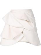 J.w.anderson Layered Mini Skirt, Women's, Size: 6, White, Polyester/polyurethane/acetate/silk