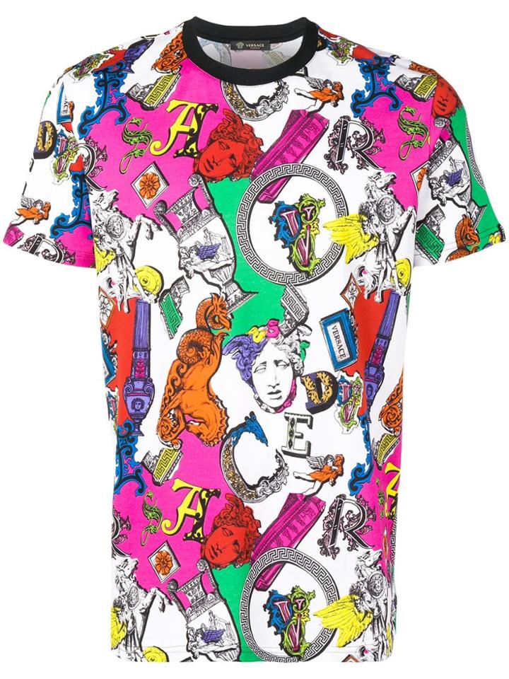 Versace Alphabet Print T-shirt - Pink