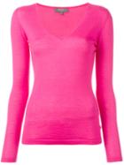 N.peal Superfine V-neck Jumper, Women's, Size: Large, Pink/purple, Cashmere