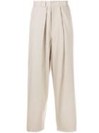 Jw Anderson Wide Leg Tapered Trousers - Neutrals