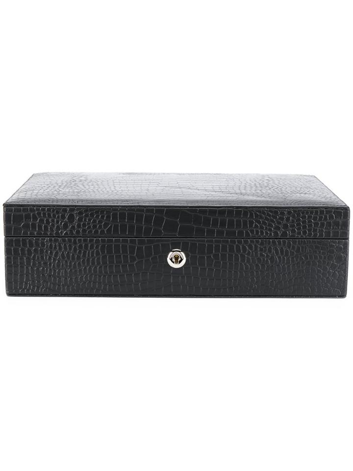 Rapport Brompton 10 Watch Box In Crocodile Effec - Black