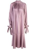 Tibi Mendini Twill Edwardian Dress - Purple
