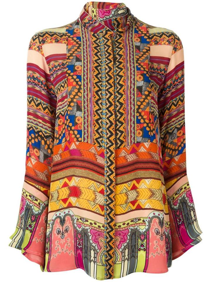 Etro Patchwork Print Blouse, Women's, Size: 40, Silk