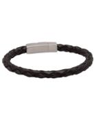 Tateossian Bracelet, Men's, Size: L, Black, Leather/sterling Silver