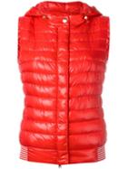 Herno - Hooded Gilet - Women - Feather Down/polyamide - 42, Red, Feather Down/polyamide