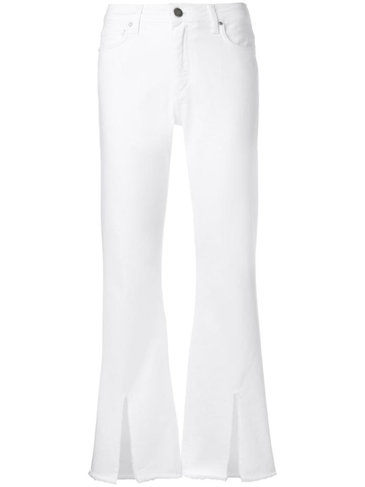 Federica Tosi Slit Cuff Bootcut Jeans - White