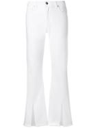 Federica Tosi Slit Cuff Bootcut Jeans - White