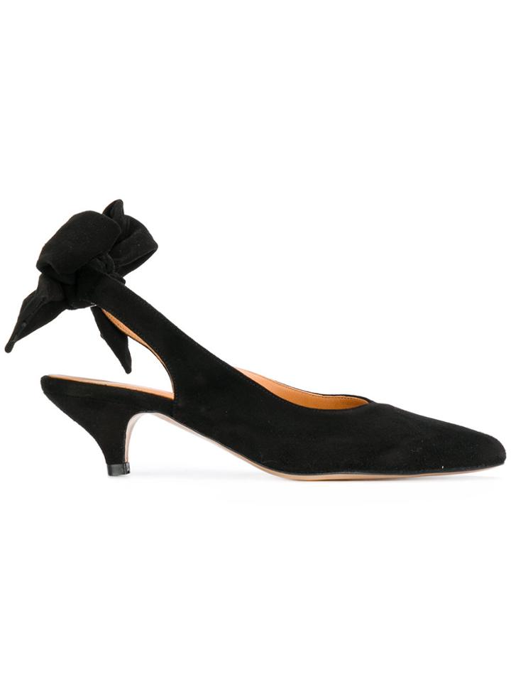 Ganni Sabine Tied Slingback Pumps - Black