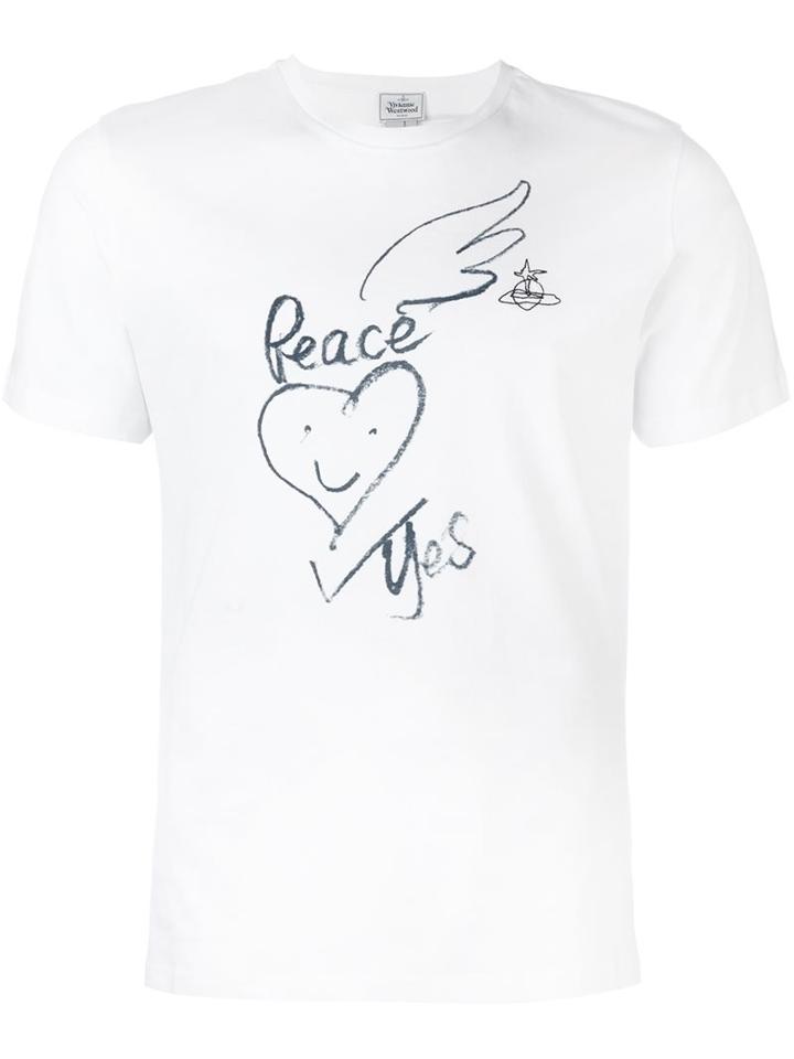 Vivienne Westwood Man 'war And Peace' T-shirt, Men's, Size: Xl, White, Cotton