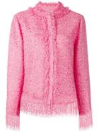 Msgm Tweed Fringe Jacket - Pink