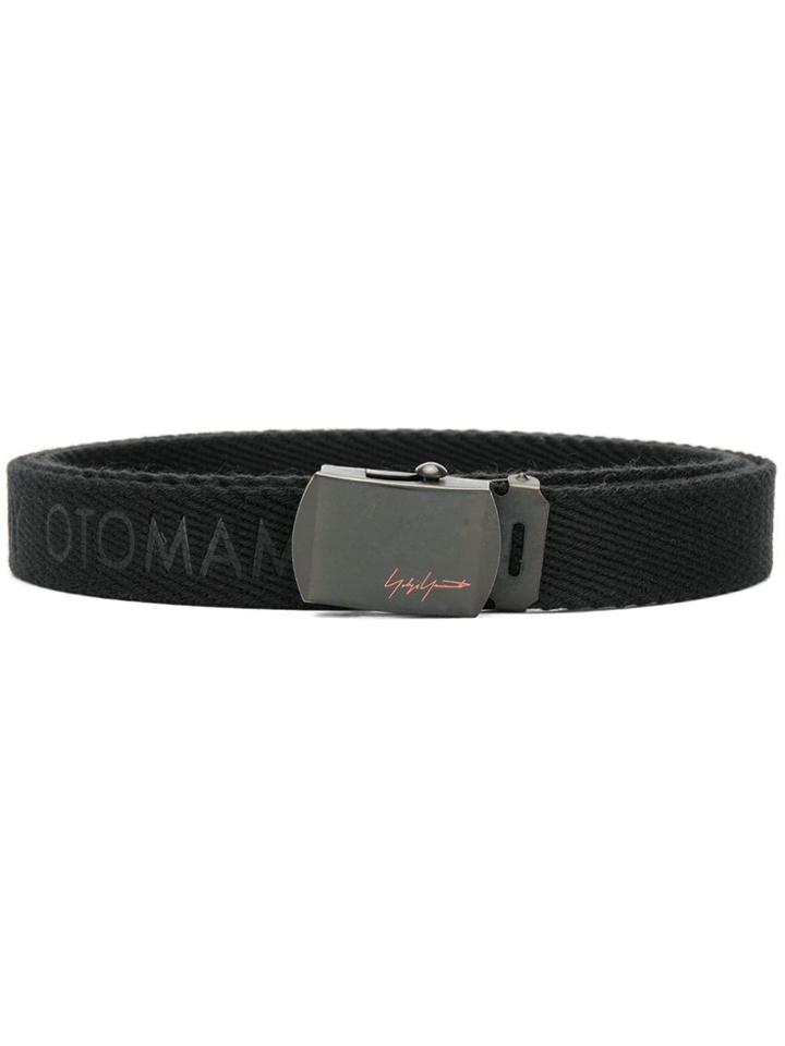 Yohji Yamamoto Logo Embossed Belt - Black