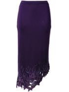 Thierry Mugler Vintage Lambskin Appliqué Skirt, Women's, Size: Large, Pink/purple