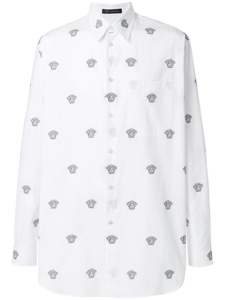 Versace Medusa Embroidered Shirt - White