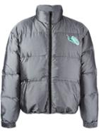 J.w.anderson 'snail' Patch Padded Jacket, Men's, Size: 48, Grey, Polyamide/polyester/viscose/feather Down