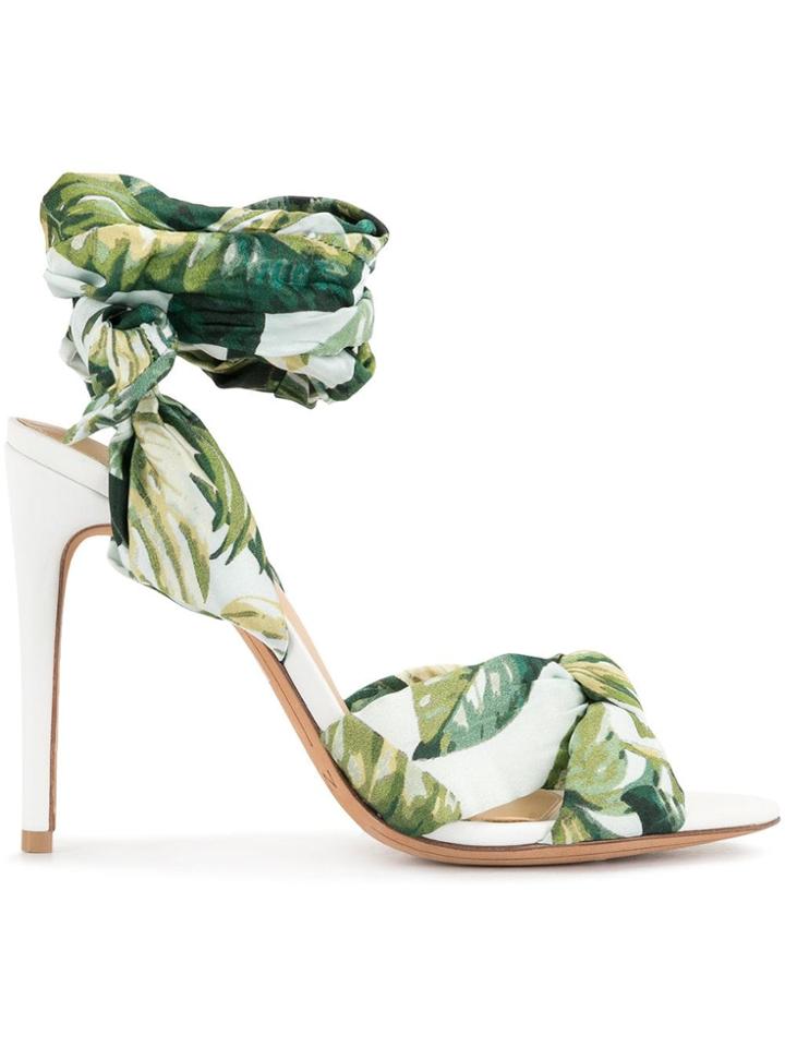 Alexandre Birman Botanical Print Sandals - Green