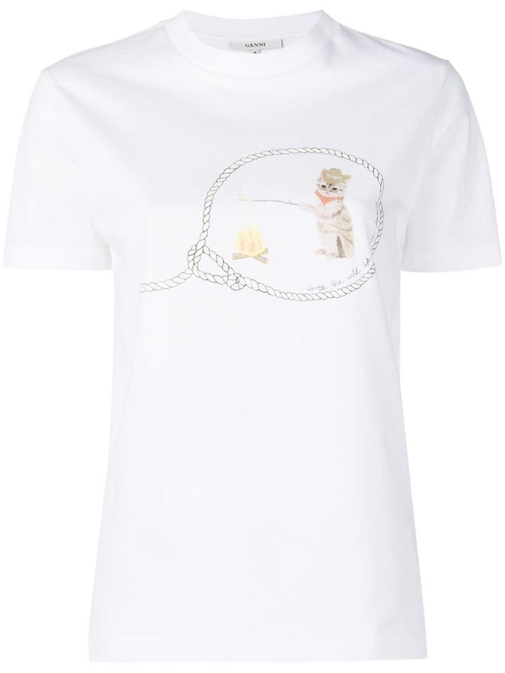 Ganni Cowboy Cat T-shirt - White