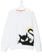 Fendi Kids - Cat Logo Print Sweatshirt - Kids - Cotton/spandex/elastane - 14 Yrs, White