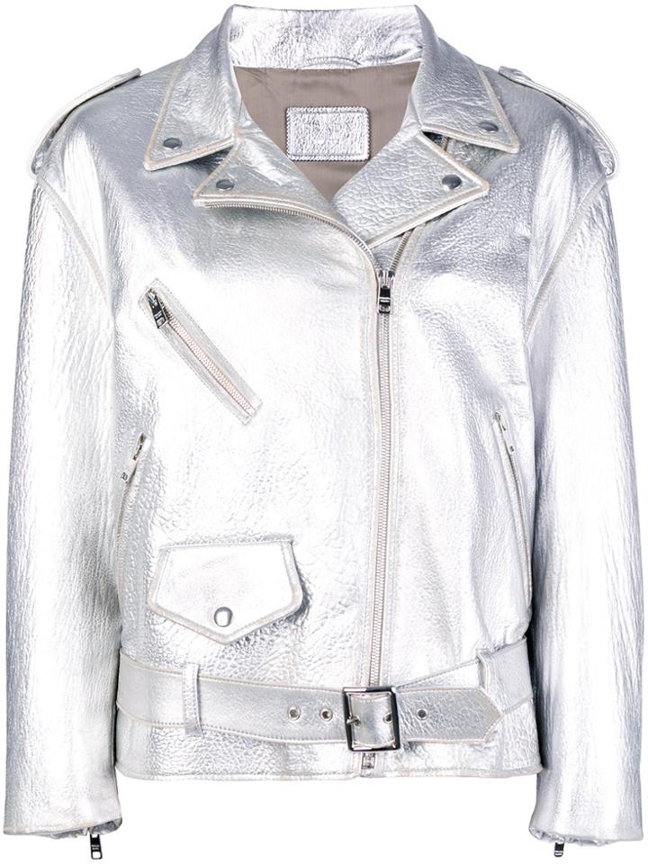 Prada Metallic Biker Jacket