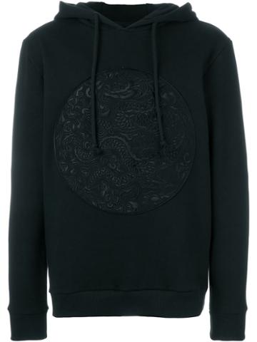 D-gnak Embroidered Dragon Hoodie, Men's, Size: 50, Black, Cotton