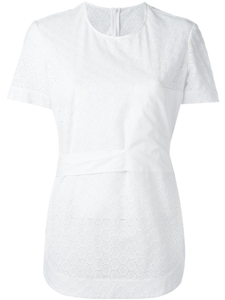 Cédric Charlier Embroidered Panel T-shirt - White